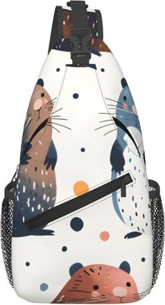 Generic Mole Color Dot Sling Bag With Zipper Shoulder Bag Adjustable Fanny Pack For Men Traveling Cycling