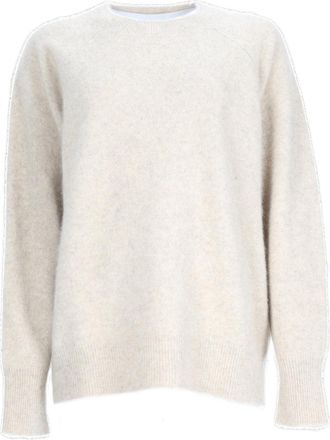 P.A.R.O.S.H. Plush Raccoon Fur Sweater with Ribbed Cuffs