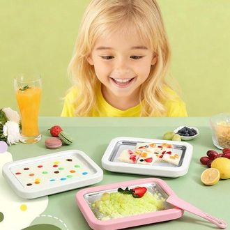 No Brand Plato Para Hacer Helado Enrollado Casero Con 2 Raspadores, Bandeja Para Sorbete De Congelaci&oacute;n Instant&aacute;nea, Molde Para Yogur Helado Apto Para Alimento