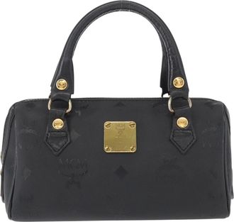 MCM Visetos Logogramme Canvas And Leather Black Pvc Handbag (Pre-Owned)