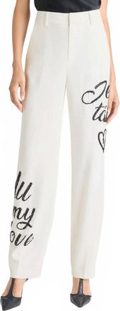Cinq &agrave; Sept Crushed Sequin Loveletter Collins Pants In White