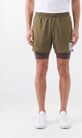 SATISFY Shorts sportivi in nylon slim fit con vita elasticizzata e logo