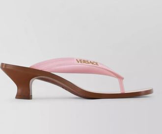 Versace leather block heel sandal pumps