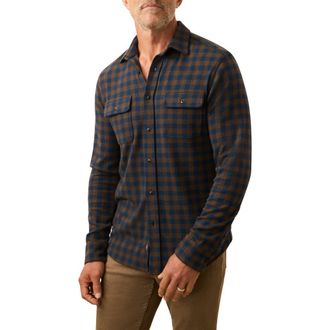 Faherty Legend Button-Up Shirt in Navy Woodland Check at Nordstrom Rack, Size Xx-Large