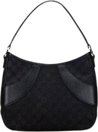 Gucci Pre-owned Shoulder Bags, female, Black, Size: ONE SIZE Pre-owned Canvas Shoulder Bag
