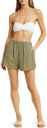 Vitamin A Tallows Linen Cover-Up Shorts in Agave Eco Linen at Nordstrom Rack, Size X-Small