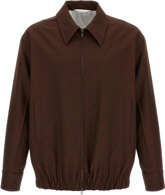 Gucci Brown Solid Shirt Collar Jacket