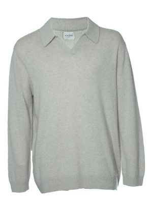 Le Kasha Grey long sleeve cashmere polo