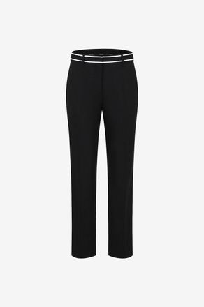 Moncler Gerade Wollmix-Hose mit besticktem Strick-Bund