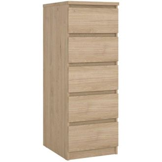 Dmora Dmora - Cajonera Achaldi, C&oacute;moda Multiusos, C&oacute;moda De Dormitorio, Gabinete Con Cajones, 50x40 H111 Cm, Roble Claro