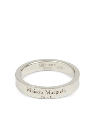 Maison Margiela engraved-logo band ring - unisex - Sterling Silver - 7