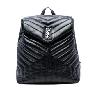 Saint Laurent Pre-owned Backpacks, female, Black, Size: ONE SIZE Pre-owned Leather Backpack