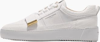 AH by Android Homme Mens Point Dume Strap Emboss Patent Croc & Hardware White Trainer - Size: 11