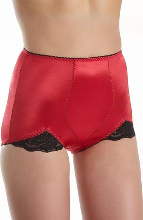 Rago Light Shaping Panty with comfort V-Leg lace design in Red at Nordstrom, Size X-Large
