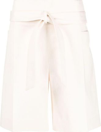 Toteme belted waist shorts - women - Cotton - 36 - Neutrals