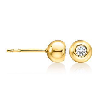 RS Pure by Ross-Simons Bezel-Set Lab-Grown Diamond Bubble Earrings in 18kt Gold Over Sterling