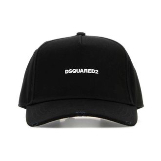 Dsquared2 Zwarte Katoenen Baseballpet - Heren - Petten - Zwart - ONE Size - Katoen - Accessoires