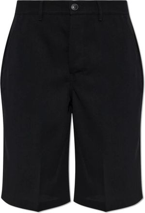 Rick Owens Korte Broeken, Dames, Zwart, W28, Wol, Tailored Work Shorts