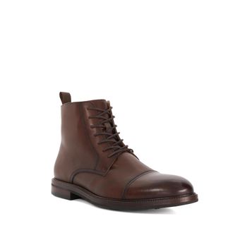 Dune London Mens Matias Wf - Wide Fit Toe Cap Detail Leather Ankle Boot - Brown - Size UK 12