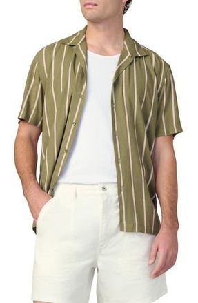 Joe's Stripe Camp Shirt in Olive Stripe at Nordstrom Rack, Size Xx-Large