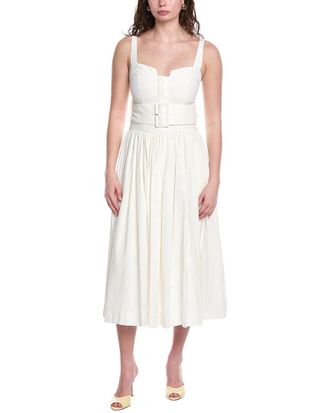 Rebecca Taylor Ottoman Linen-Blend A-Line Dress