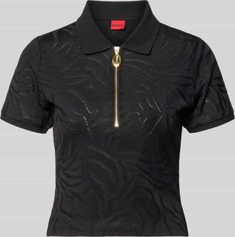 HUGO BOSS Regular Fit Poloshirt aus Viskose-Mix Modell DEMETRI in Black, Gr&ouml;&szlig;e XXL