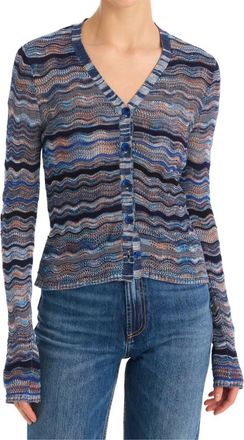 Allison New York Colleen Knit Cardigan In Navy Space Dye