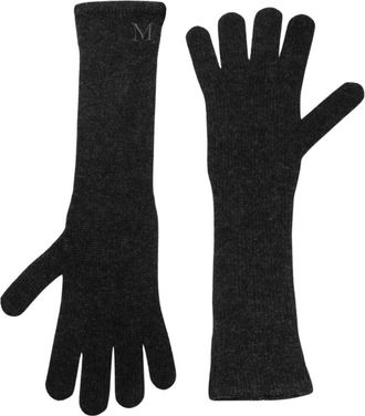 Max Mara Lange Kasjmieren Handschoenen - Dames - Accessoires - Grijs - Maat: ONE Size Kasjmier