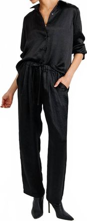 Bella Dahl Pull On Slouchy Trouser With Elastic Waist And Tie In Black