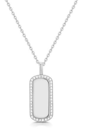 Ania Haie Sparkling Tag Pendant Necklace in Silver at Nordstrom