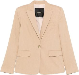 Pinko Freda Blazer - Dames - Blazers - Beige - XL - Katoen - Jassen