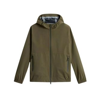 Woolrich Groene Waterdichte Jas - Heren - Zomerjassen - Groen - XL - Jassen