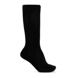 Rick Owens Socks, male, Black, Size: S Long Socks With Logo