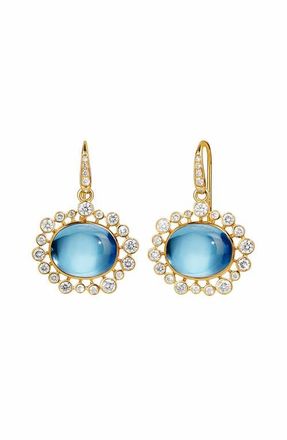 Syna Aura Halo Earrings in Blue Topaz at Nordstrom, Size Large