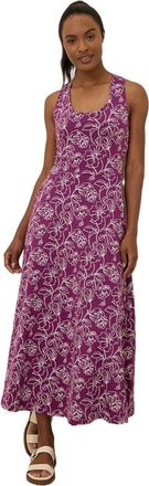 Pact Organic Cotton Fit & Flare Open Back Maxi Dress in Looking Glass Floral Sangria at Nordstrom, Size Medium