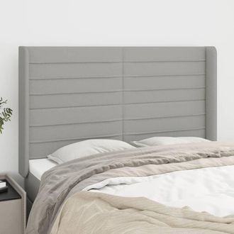 vidaXL Cabecero Con Orejas De Tela Gris Claro 147x16x118/128 Cm Vidaxl