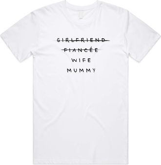 Sanfran Clothing Girlfriend Wife Mummy Top Baby New Mum Pregnancy Pregnant Maternity Expecting T-Shirt Medium/White