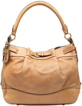 Prada Pre-owned Vintage Schoudertas - Dames - Vintage Schoudertas - Bruin - ONE Size - Leer - Vintage