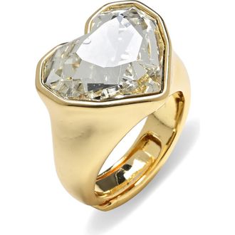 Eye Candy Los Angeles Gabi Cubic Zirconia Heart Statement Ring in Gold at Nordstrom Rack