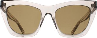 Saint Laurent Cat Eye Transparent Beige Brown SL214 Kate