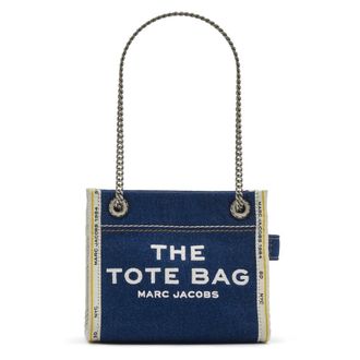 Marc Jacobs Tote Bags, female, Blue, Size: ONE SIZE The Denim Chain Crossbody Tote