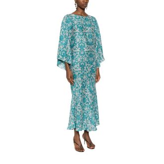 Gianluca Capannolo Maxi Dresses, female, Blue, Size: M Round Neck Maxi Dress
