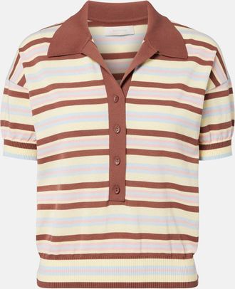 Faithfull The Brand Sable striped cotton-blend polo shirt