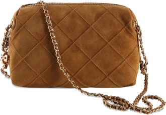 Tory Burch Fleming suede mini bag - Bruin