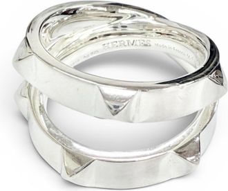 Herm&egrave;s Silver Silver 925 Band Ring (Pre-Owned)