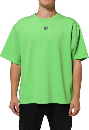 Dolce & Gabbana Green Logo Crew Neck Short Sleeves Mens T-shirt