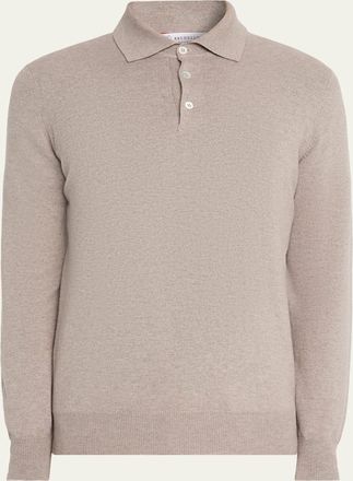 Brunello Cucinelli Mens Premium Cashmere Polo Sweater