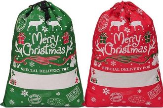 OEM 2 Bolsas Navide&ntilde;as Con Cord&oacute;n Para Ni&ntilde;os, Bolsas De Regalo Reutilizables Con Tem&aacute;tica De Pap&aacute; Noel, 70x50cm