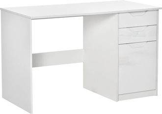TJ Hughes Computer Desk with Drawers Modern Writing Workstation with Storage Cabinet PC Study Table for Home Office Study White w/ Drawers Home Office - TJ Hugh