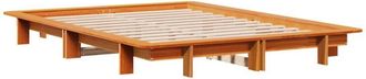 vidaXL Vidaxl - Cama sin colchón madera maciza de pino marrón cera 120x200 cm